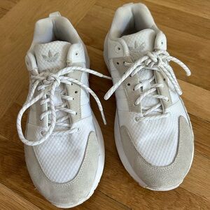 Adidas ZX22 Boost White and Light Gray Athletic Shoes